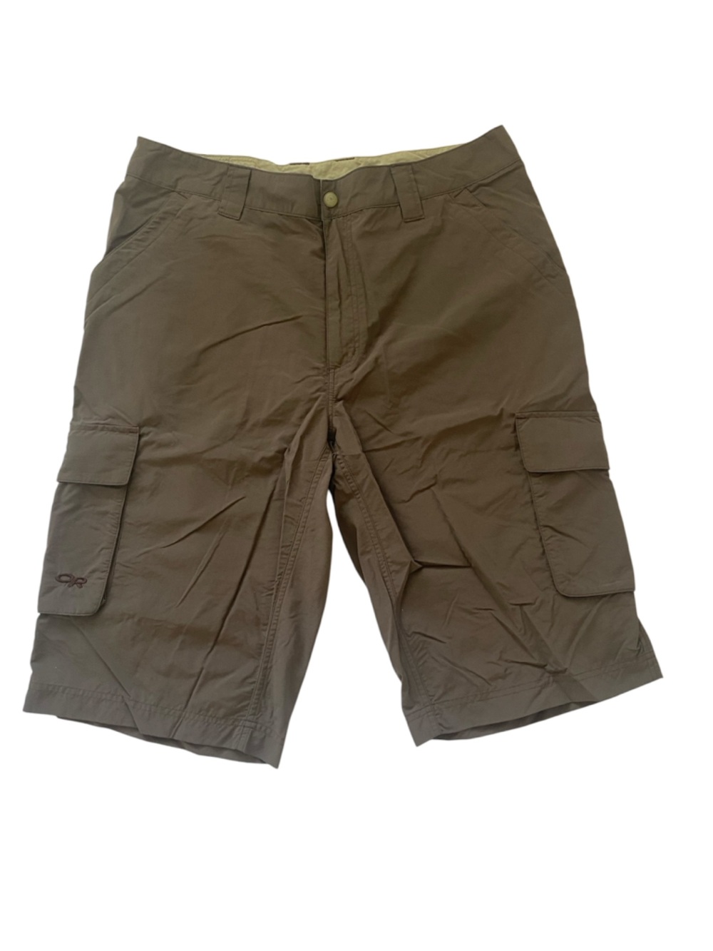 Outdoor Research Men's Brown Nylon Hiking Stretch Performance Shorts.